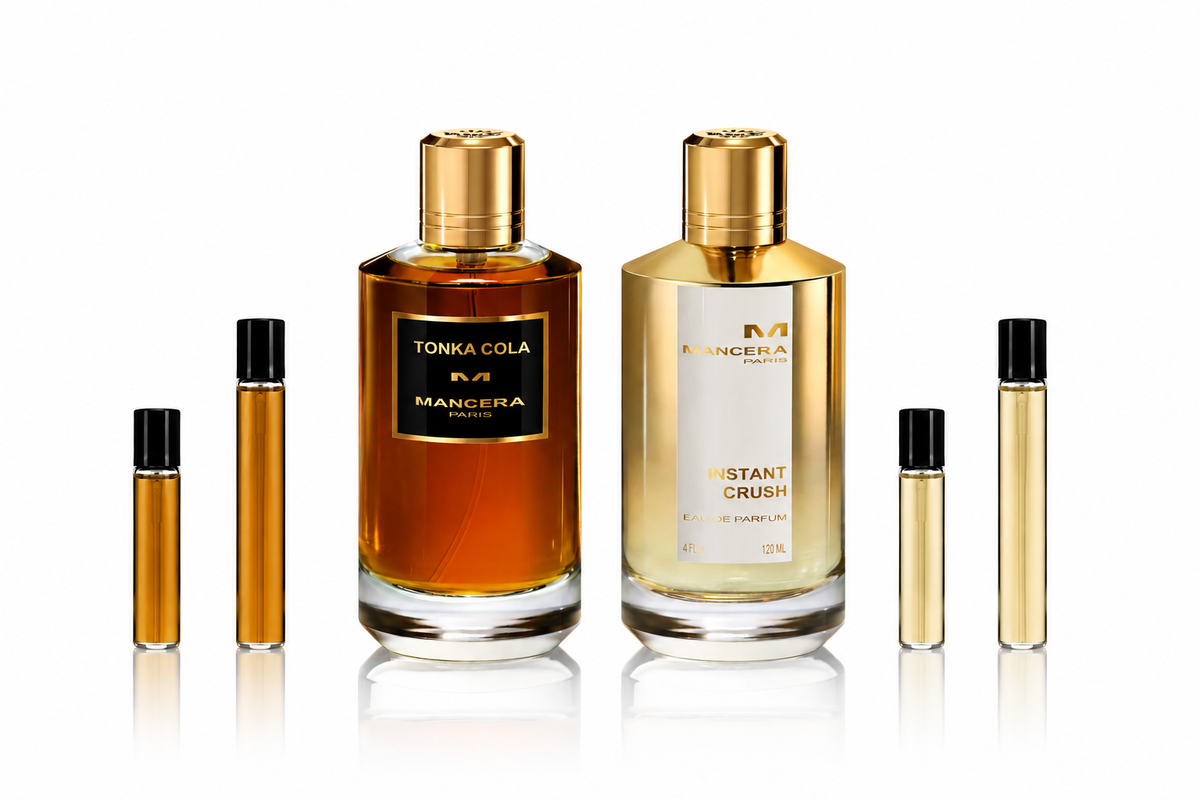 Mancera, Tonka Cola and Instant Crush. 2ml and 5ml Sample Bundle